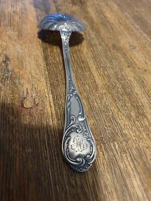 Cuillère Soupoudreuse Ancienne Ercuis, Métal Argenté, Monogramme M.B., 20cm, 1920-49