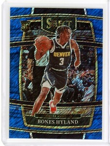 2021-22 Panini Select Bones Hyland Blue Shimmer Prizm Concourse RC #79 Nuggets