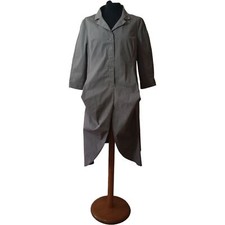 Rundholtz Black Label Pinstripe Grey Jacket Lightweight Lagenlook Large