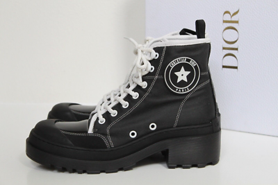 sz 8 / 38 Christian Dior D-Rise Technical Fabric Black Logo Combat