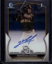 2023 Bowman #CPA-NC Nerwilian Cedeno Chrome Prospect Autographs