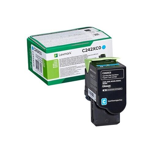 Cartucho de tóner Lexmark C242XC0 cian original extra alta capacidad programa de devolución - Imagen 1 de 1