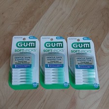 Sunstar GUM Soft-Picks Original Lot of 3 Easy to Use With On the Go case - New