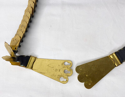 Vintage Brass Metal Scalloped Clam Shell Belt - Stretchy 3  display picture 1