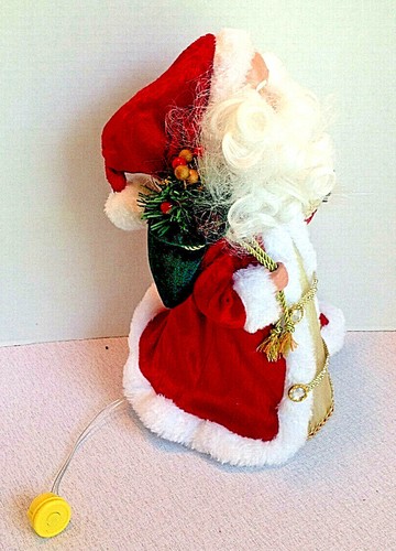 Fiber Optic Lit Santa Claus Christmas Tree Topper 13.6" Red Gold Holiday Decor - 第 4/6 張圖片