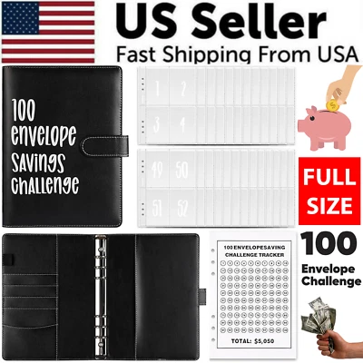 THE PERFECT PART 100 Envelope Challenge Budget Planner $5,050 Money Saving Cash Challenge Book