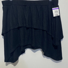 Go Couture Black Tiered Handkerchief Hem Mini Skirt Size Medium Made in USA