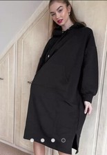 NWT ASOS Black Oversized Hoodie Organic Cotton MONKL Zandra Dress Size Medium