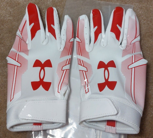 UA UNDER ARMOUR F8 NCAA TEXAS TECH RED RAIDERS RECEIVER FOOTBALL GLOVES 1375990 - Picture 2 of 2