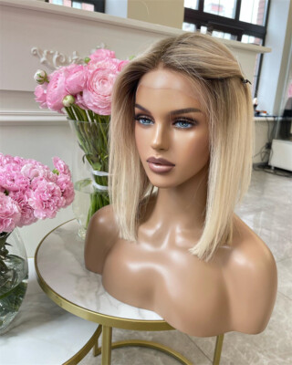 Human Hair Wig 100% Natural Hair 13X4 Lace Front Wig Light Blonde Wig for Women