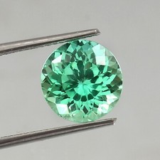 Natural Ceylon Green Parti Sapphire 10x10 MM Round Cut Loose Gemstone