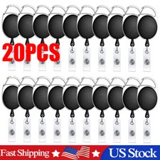 20Pcs Retractable Reel Clip Badge Holder ID Card key Ring Carabiner US Stock NEW