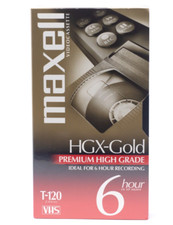 Maxell T120 HGX Gold Premium High Grade Blank VHS Video Cassette 6 Hours Sealed