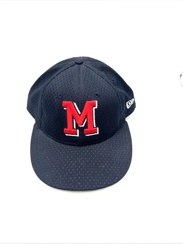 New Era 59Fifty Malone University Pioneers Men's 7 5/8 Blue Red M Hat Cap USA