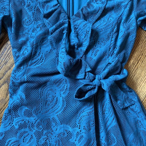Lilly Pulitzer Tiki Lace Wrap Romper Crochet Sheer Lined Beach Boho Nautical S - Picture 2 of 12