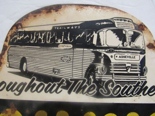 Antique Trailways Through out The Southeast License Plate TOPPER Bus Metal - Picture 4 of 6