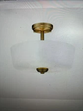 Z-Lite Arlington 14.75 in. 3-Light Heritage Brass Semi Flush Mount