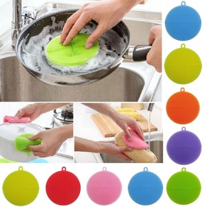 Dish Sponge Durable Silicone Dish Washing Sponge Scrubber Kitchen 