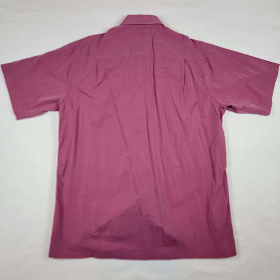 Camisa de vestir roja de manga corta con botones Zodiac Shirtmakers para hombre talla 17,5 Foto 4 de 4