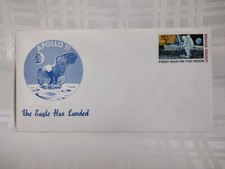 Apollo 11 1969 Blue The Eagle Has Landed Envelope w/ First Man on the Moon Stamp