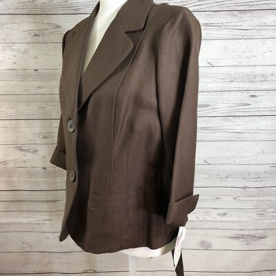 Blazer Femme Emma James Marron Zip Complet Taille M (14) - Occasion Très Bon état