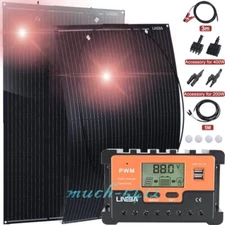 100W 200W 400W Mono Solar Panel Kit 12V Battery Charger RV Home Off-Grid Boat