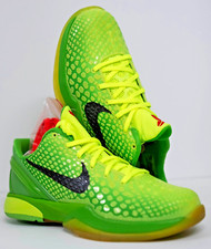 2010 Nike Zoom Kobe 6 Grinch GS Size 6Y 429913 300 New w/ extra orange laces