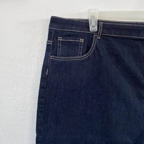 Hi Waist Womens Size Plus Stretch Skinny Jeans 24W Jegging Dark Wash Deep Sea - 第 4/10 張圖片