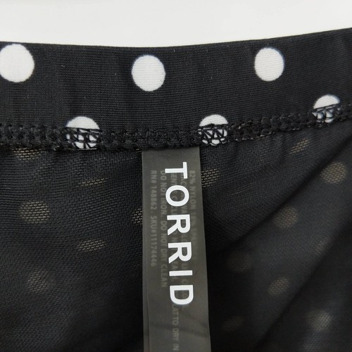 Torrid hoch geschnittene geraffte Schwimmen Bikinihose schöne Tupfen schwarz weiß Größe 4 - Bild 3 von 5