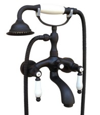 Black Oil Rubbed Brass Bathtub Handheld Spray Shower Faucet Mixer Tap Set 2tf574