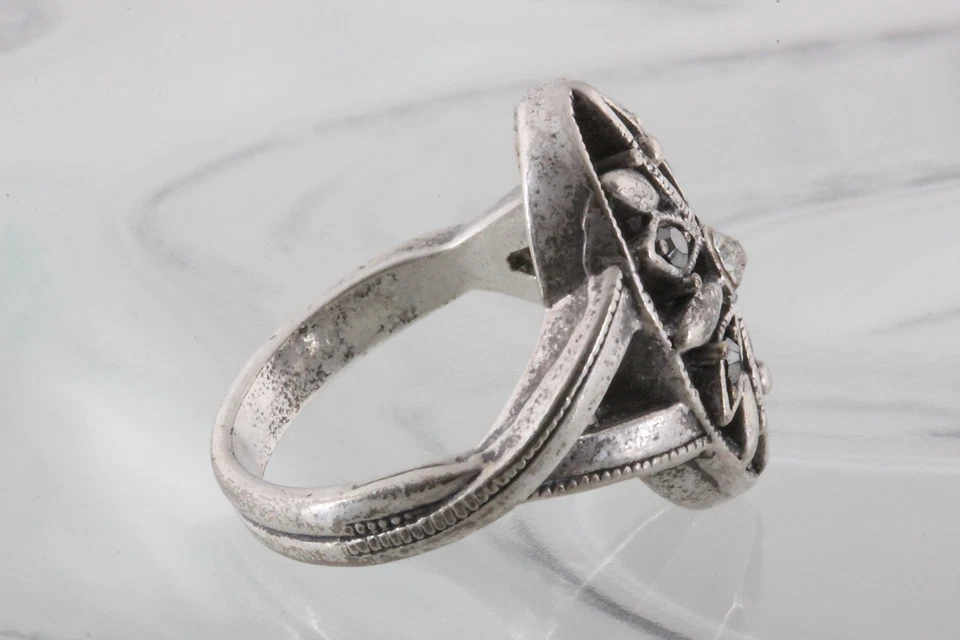 SILVERTONE ГЕМАТИТ ФИЛИГРАННОЕ КОЛЬЦО РАЗМЕР 6 МОДЫ 5206 - Изображение 4 из 4