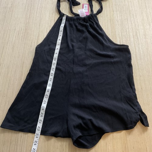 Xhilaration Kids Black Beach Romper Size Medium 4-6 Tie Straps - Picture 4 of 5