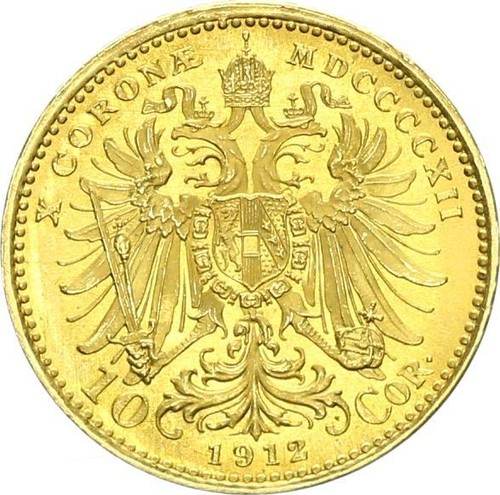 Österreich Franz Joseph I. 10 Kronen (Corona) 1912 Prachtexemplar Gold pfr.,stgl - Bild 2 von 3