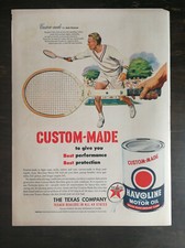 Vintage 1950 Havoline Motor Oil Jack Kramer Tennis Full Page Original Ad 1221