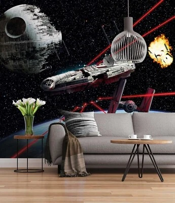 Giant teen bedroom wallpaper 368x254cm Star Wars kids unisex wall mural FALCON - Image 1 of 4