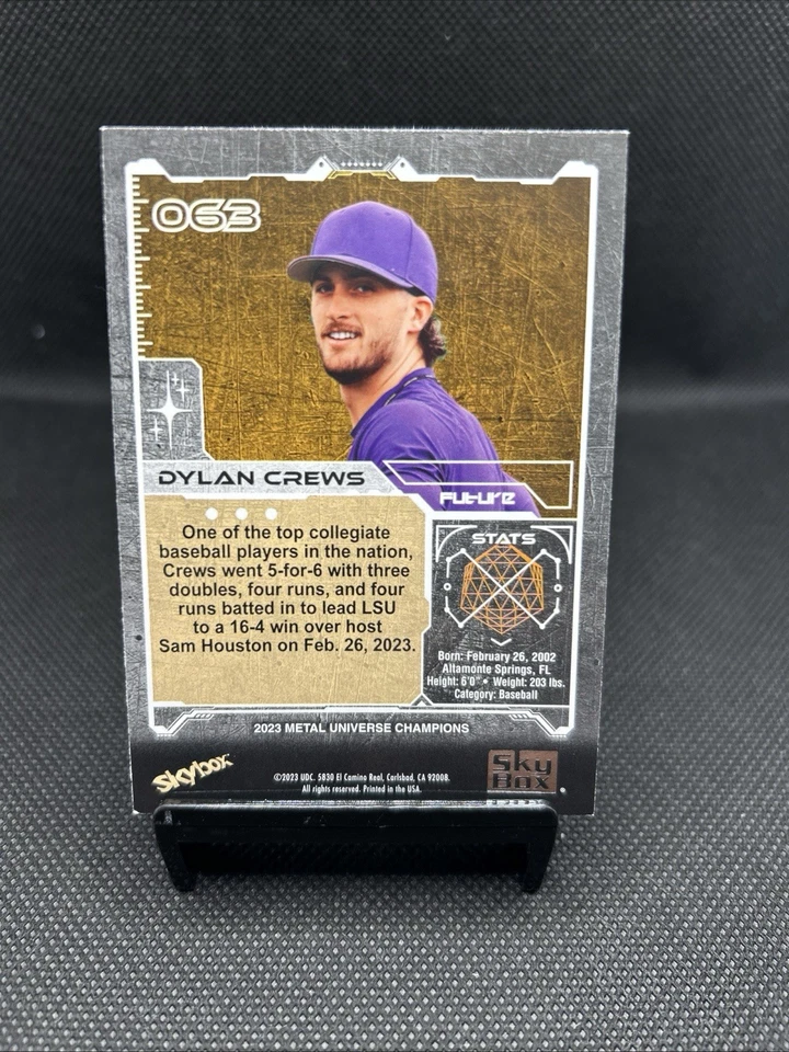 2023 Skybox Metal Universe Champions FRESH FOUNDATION AQUA #FF31 DYLAN CREWS RC - Image 2 of 2