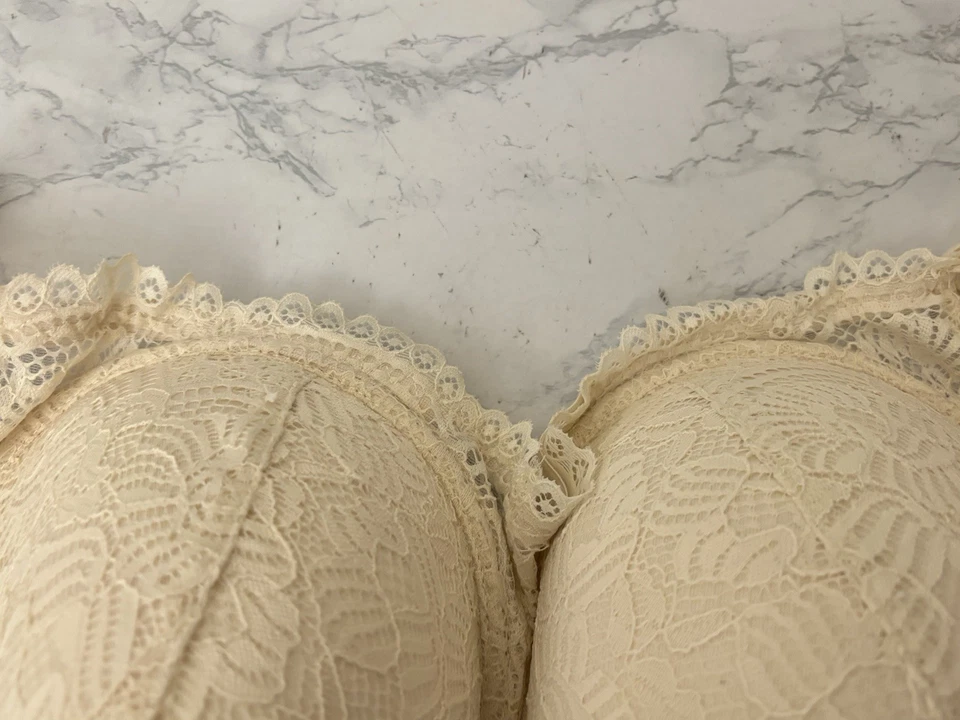 Sujetador de encaje crema Cato Dreamwear para mujer talla 42C Love Your Curves encaje acolchado H2 Foto 4 de 4