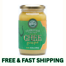 Servio Grass Fed Non-GMO Traditional Ghee Clarified Butter, 10.58 oz Jar