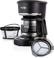 Programmable Coffee Maker 5 Cups with Auto Pause Glass Carafe Compact Design