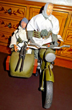 Dragon - Pair of WWII German 12 " Figures with  Cherilea Motorcycle - 1/6 scale