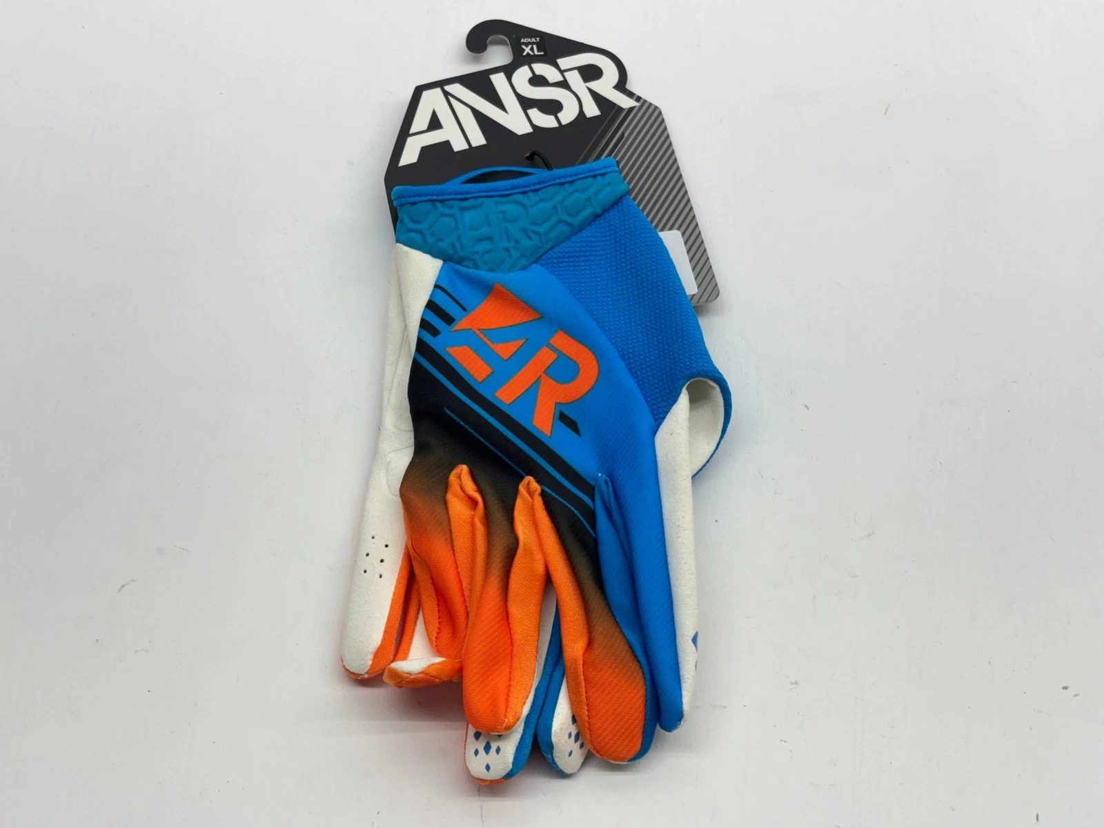 New Answer Men's Gloves X Large White Blue Orange XL Riding Hand Gear Protection