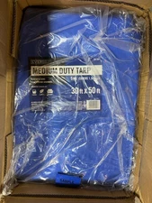 Everbilt Medium Duty Tarp 5 MIL 30FT X 50 FT BLUE