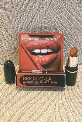 MACximal Sleek Satin Lipstick BRICK-O-LA #826 Travel Size 0.05 oz 1.5 g (NIB)