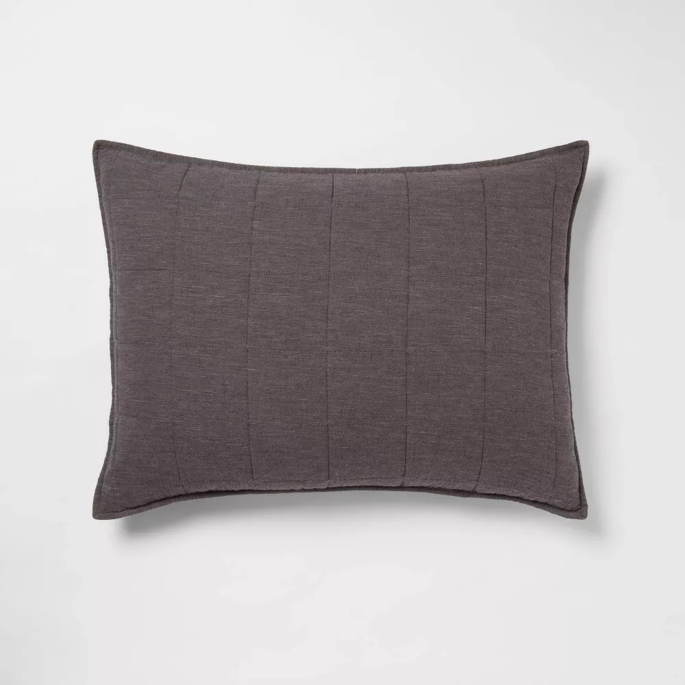 Standard Space Dyed Cotton Linen Sham Dark Gray - Threshold OEKO-TEX Certified 1990₽
