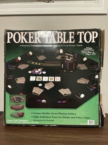 Cardinal Poker Casino Tabletop 4-Fold 42x42 w/ 8 Drink & Chip Trays