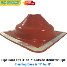 Silicone Metal Roof Insulated Pipe Flashing Square Base for Wood Stove Fireplace