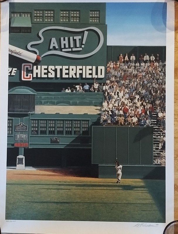 Willie Mays Amazing Polo Catch ARTIST PROOF #44/60 Bill Purdom Signed '99