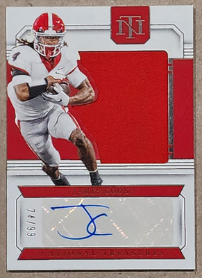 Panini National Treasures 2024 James Cook Georgia Auto Patch #SS-JCK 74/99