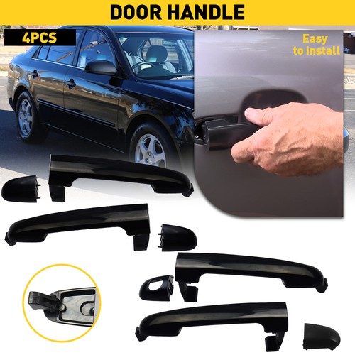 Set of 4 Outer Outside Exterior Door Handle Black For 2006-2010 Hyundai Sonata - Picture 11 of 19