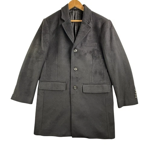 Peter Manning Coat Mens 2XL Black Wool Cashmere Overcoat Lined Classic - product listing photo